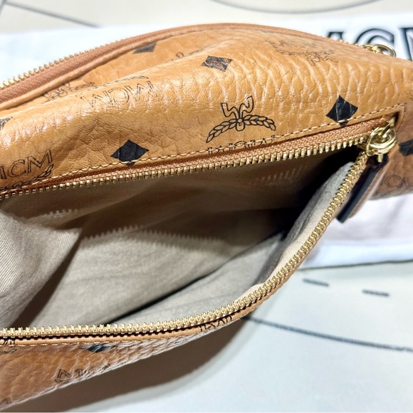 MCM Fursten Visetos Small Belt Bag In Cognac - Picture 8 of 10